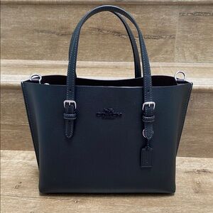 Coach Black Leather Mollie 35 Tote Bag